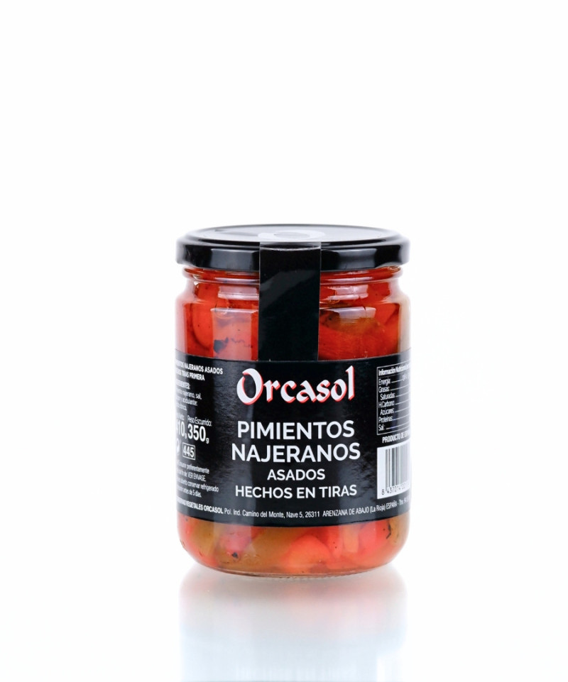 Pimientos "Najeranos"  entreverados asados hechos en tiras
