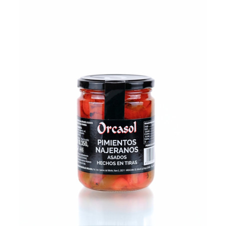 Pimientos "Najeranos"  entreverados asados hechos en tiras